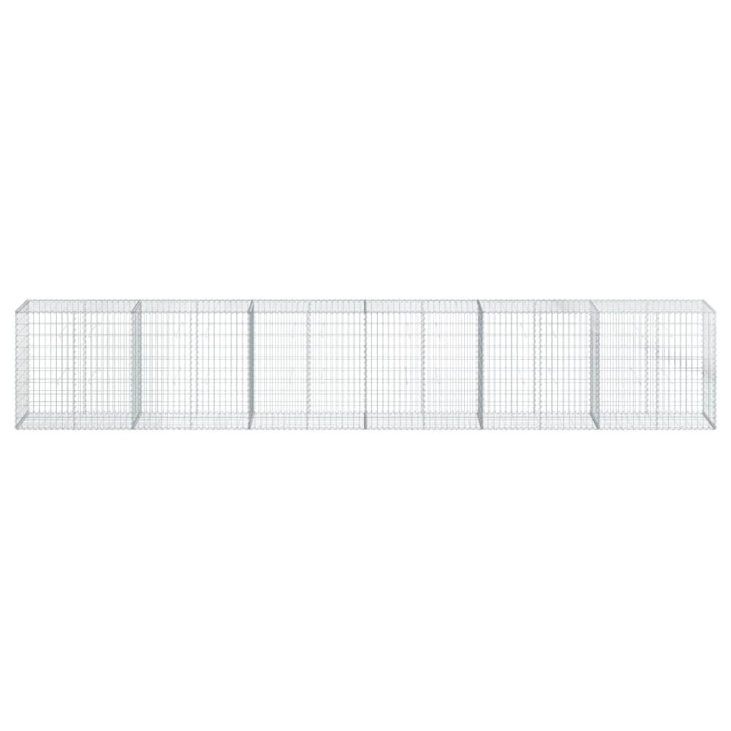 Cesto Gabbione con Copertura 600x50x100 cm in Ferro Zincato | homemem39