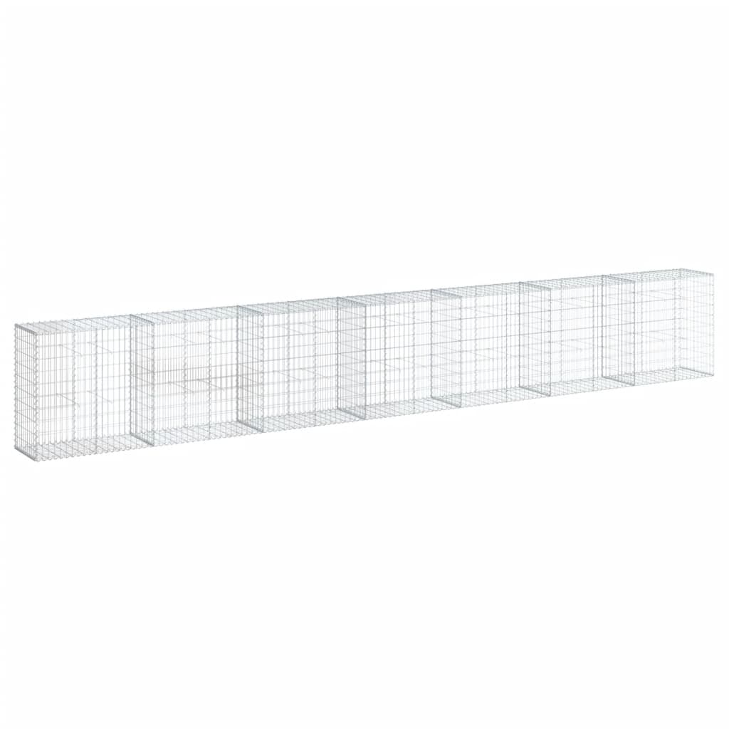 Cesto Gabbione con Copertura 700x50x100 cm in Ferro Zincato | homemem39