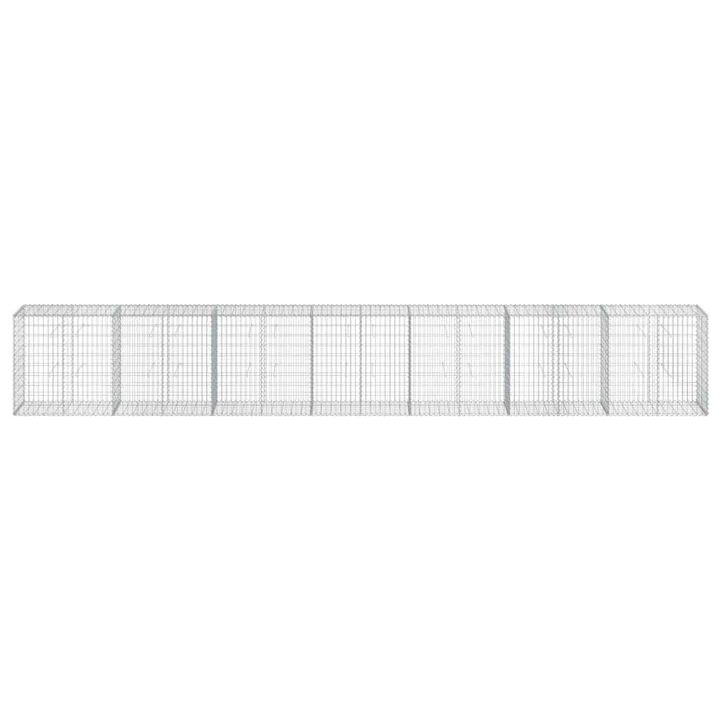 Cesto Gabbione con Copertura 700x50x100 cm in Ferro Zincato - homemem39