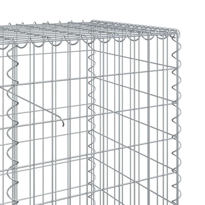 Cesto Gabbione con Copertura 1100x50x100 cm in Ferro Zincato | homemem39