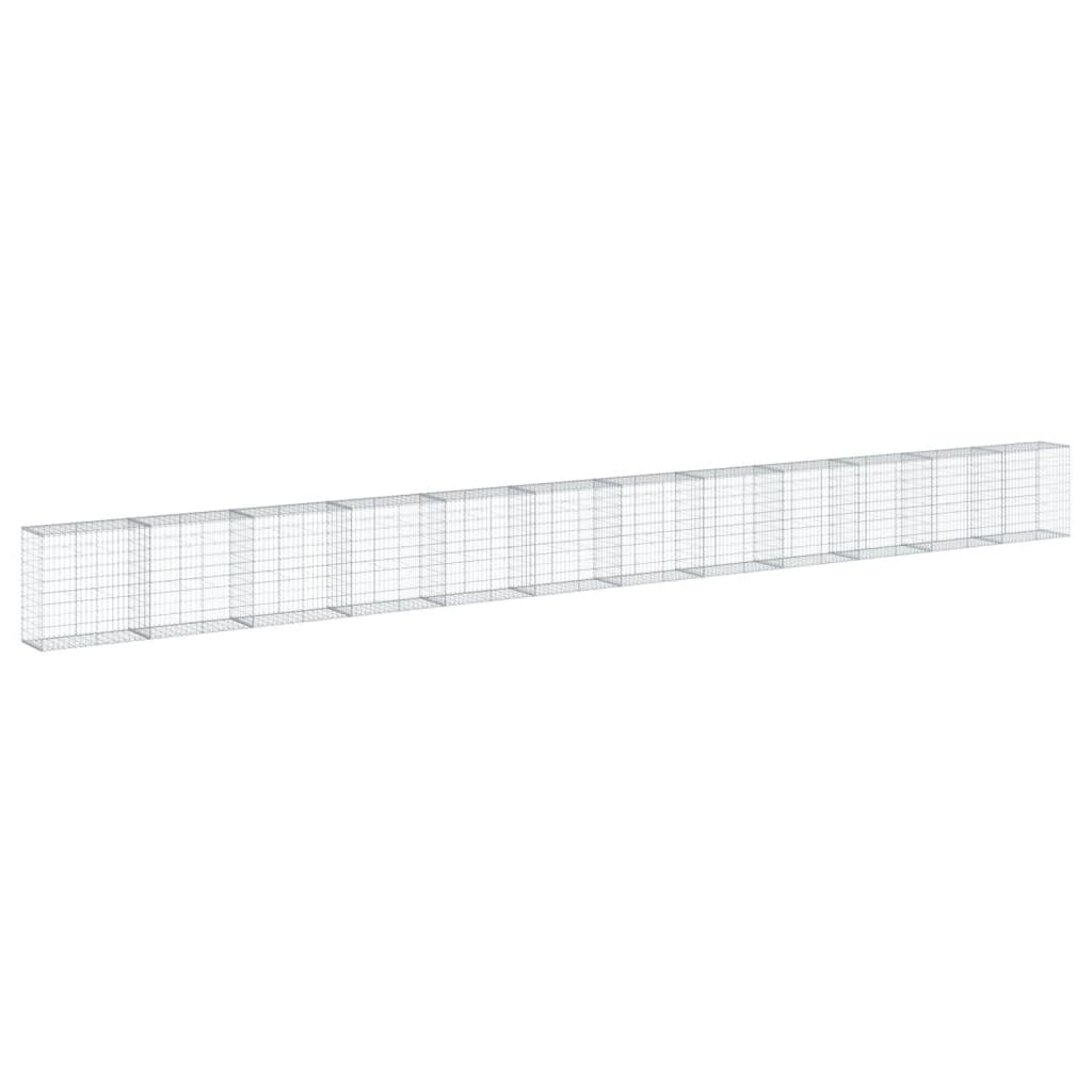 Cesto Gabbione con Copertura 1200x50x100 cm in Ferro Zincato | homemem39