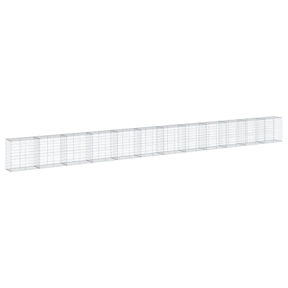 Cesto Gabbione con Copertura 1200x50x100 cm in Ferro Zincato | homemem39