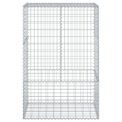 Cesto Gabbione con Copertura 100x50x150 cm in Ferro Zincato | homemem39