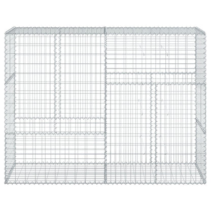 Cesto Gabbione con Copertura 200x50x150 cm in Ferro Zincato | homemem39