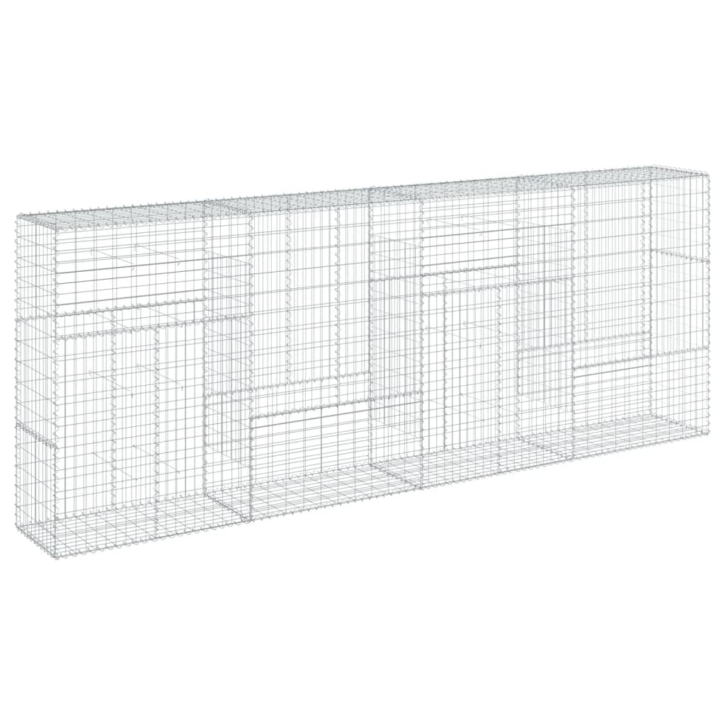 Cesto Gabbione con Copertura 400x50x150 cm in Ferro Zincato | homemem39