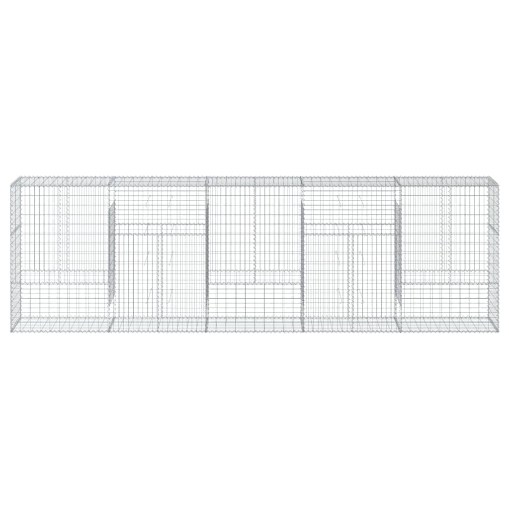 Cesto Gabbione con Copertura 500x50x150 cm in Ferro Zincato | homemem39