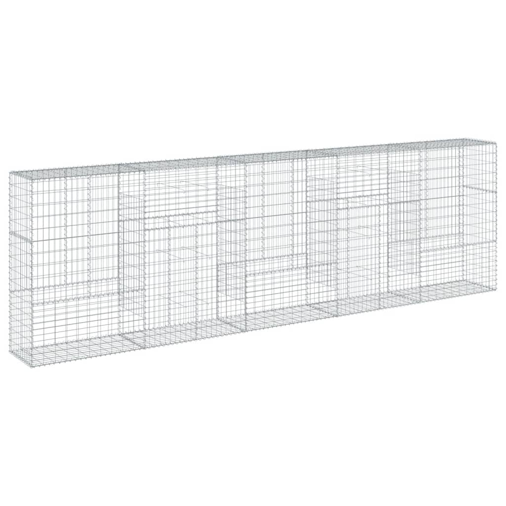 Cesto Gabbione con Copertura 500x50x150 cm in Ferro Zincato | homemem39