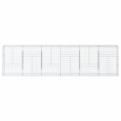 Cesto Gabbione con Copertura 600x50x150 cm in Ferro Zincato - homemem39