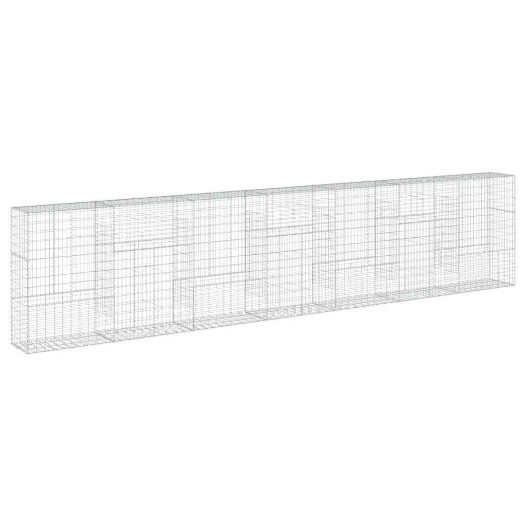 Cesto Gabbione con Copertura 700x50x150 cm in Ferro Zincato | homemem39