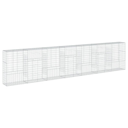 Cesto Gabbione con Copertura 700x50x150 cm in Ferro Zincato | homemem39
