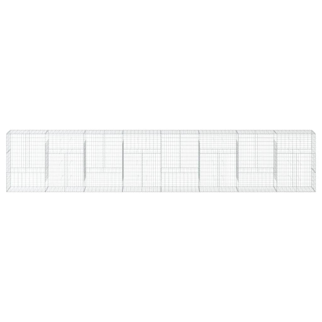 Cesto Gabbione con Copertura 800x50x150 cm in Ferro Zincato - homemem39