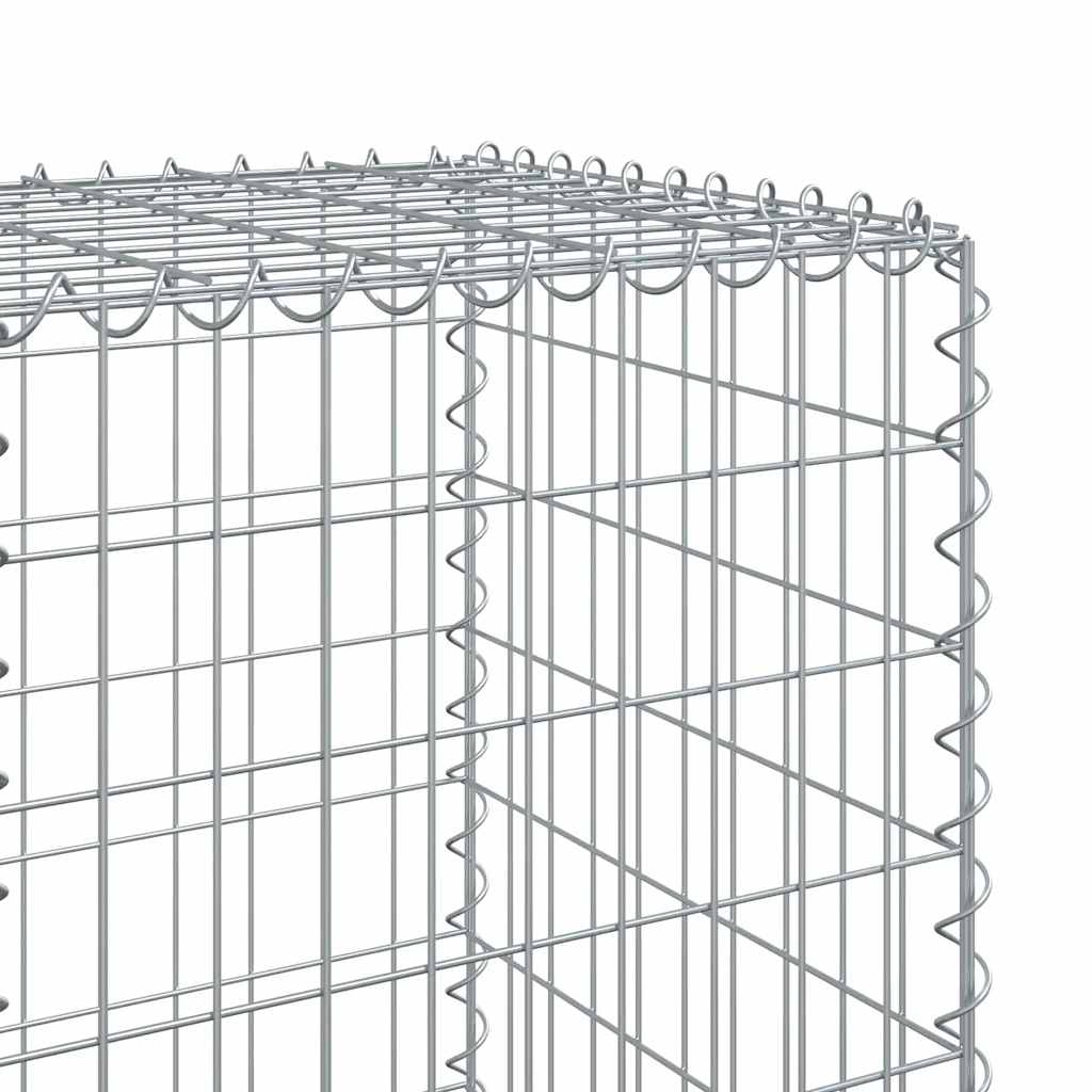 Cesto Gabbione con Copertura 1200x50x150 cm in Ferro Zincato | homemem39