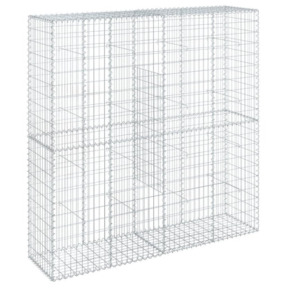Cesto Gabbione con Copertura 200x50x200 cm in Ferro Zincato | homemem39
