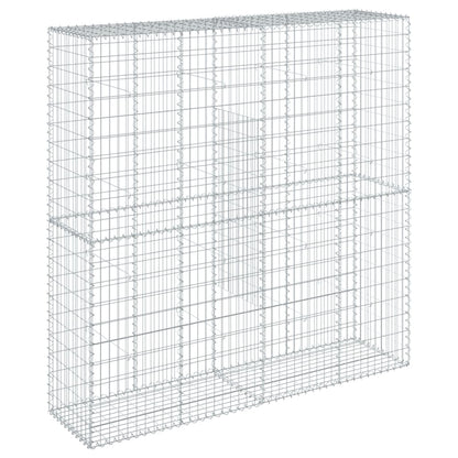 Cesto Gabbione con Copertura 200x50x200 cm in Ferro Zincato | homemem39