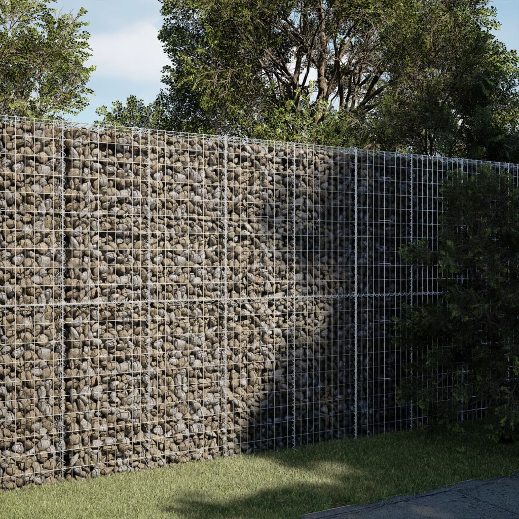 Cesto Gabbione con Copertura 200x50x200 cm in Ferro Zincato | homemem39