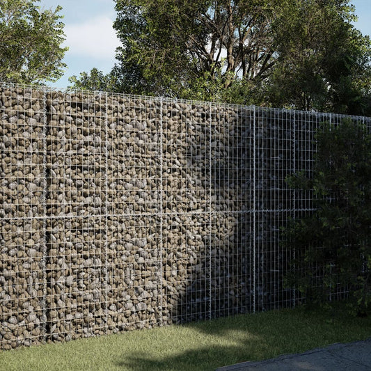 Cesto Gabbione con Copertura 200x50x200 cm in Ferro Zincato | homemem39