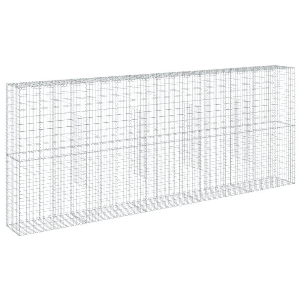 Cesto Gabbione con Copertura 500x50x200 cm in Ferro Zincato | homemem39
