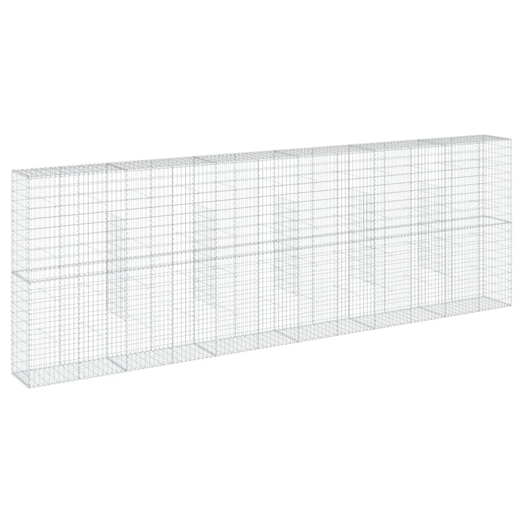 Cesto Gabbione con Copertura 600x50x200 cm in Ferro Zincato | homemem39