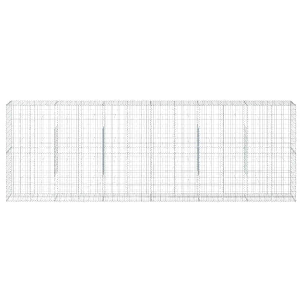 Cesto Gabbione con Copertura 600x50x200 cm in Ferro Zincato | homemem39