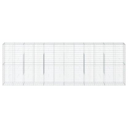 Cesto Gabbione con Copertura 600x50x200 cm in Ferro Zincato | homemem39
