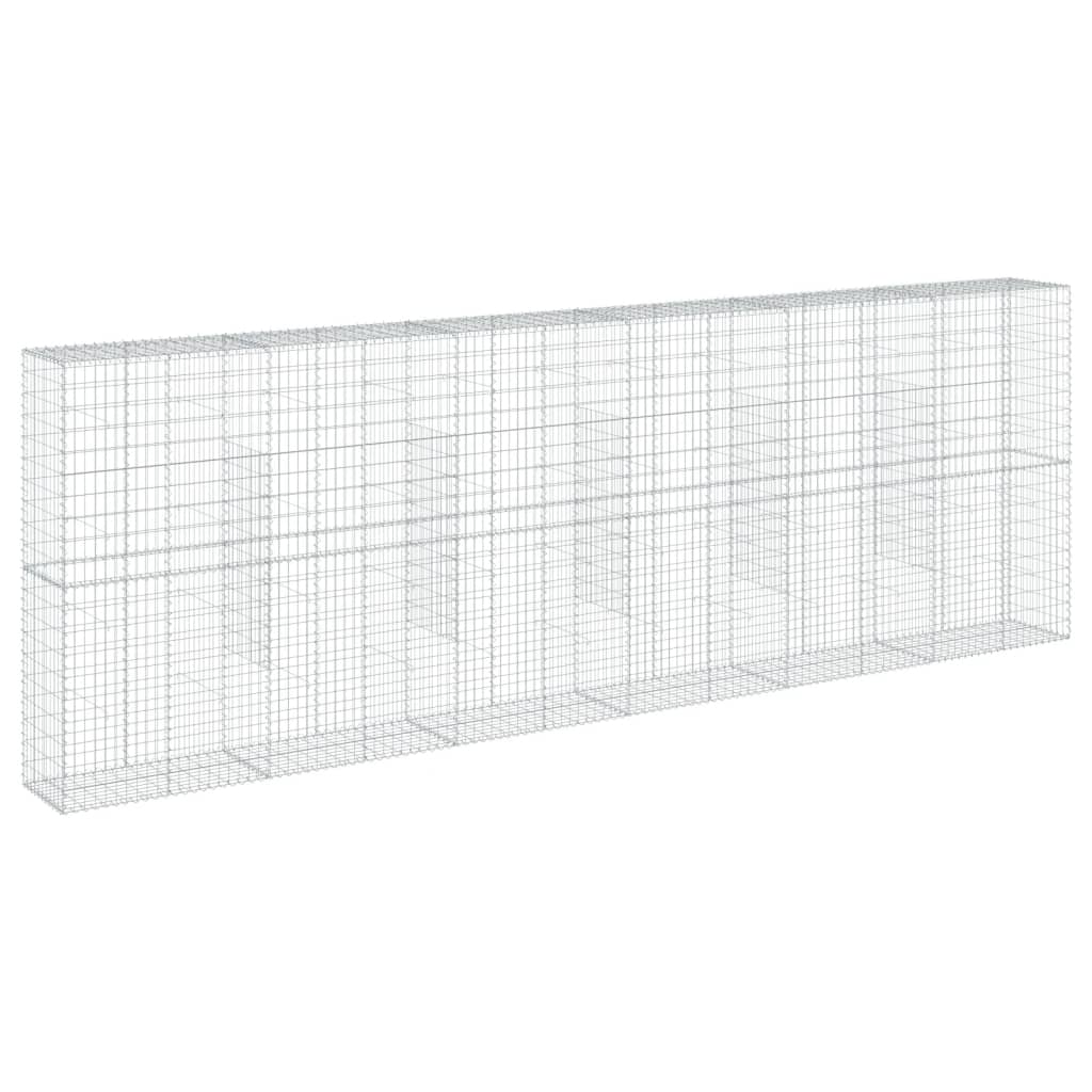 Cesto Gabbione con Copertura 600x50x200 cm in Ferro Zincato | homemem39