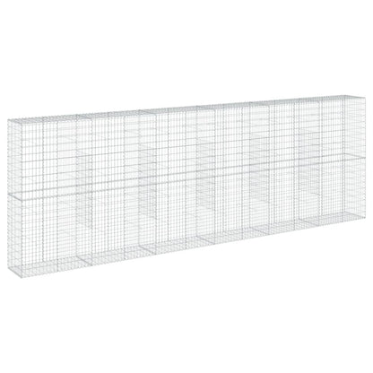 Cesto Gabbione con Copertura 600x50x200 cm in Ferro Zincato | homemem39