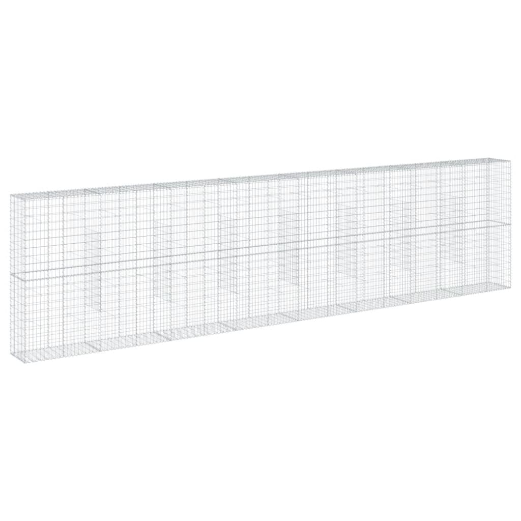 Cesto Gabbione con Copertura 800x50x200 cm Ferro Zincato | homemem39