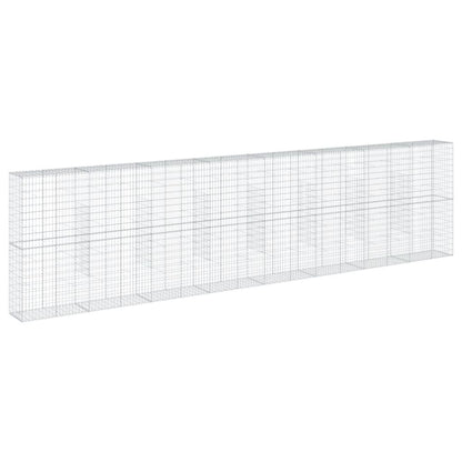 Cesto Gabbione con Copertura 800x50x200 cm Ferro Zincato - homemem39