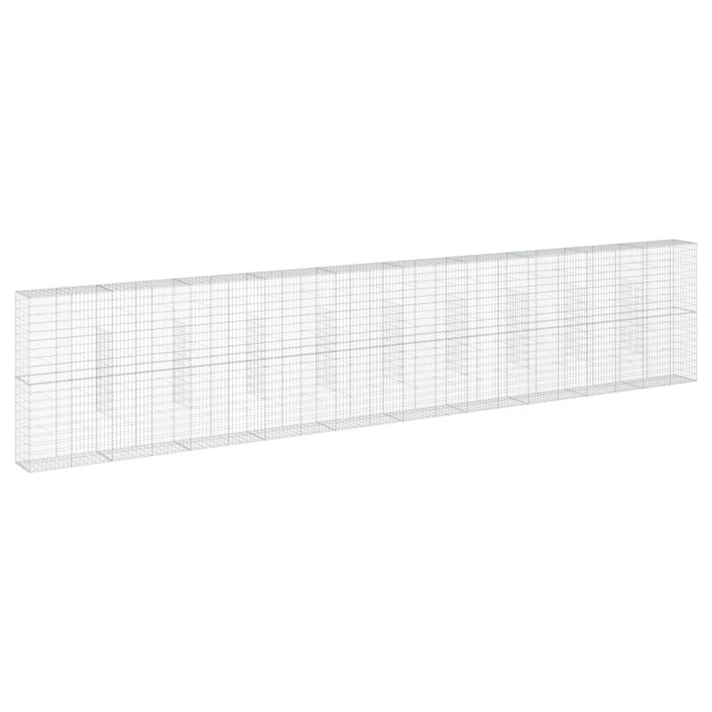 Cesto Gabbione con Copertura 1000x50x200 cm Ferro Zincato | homemem39