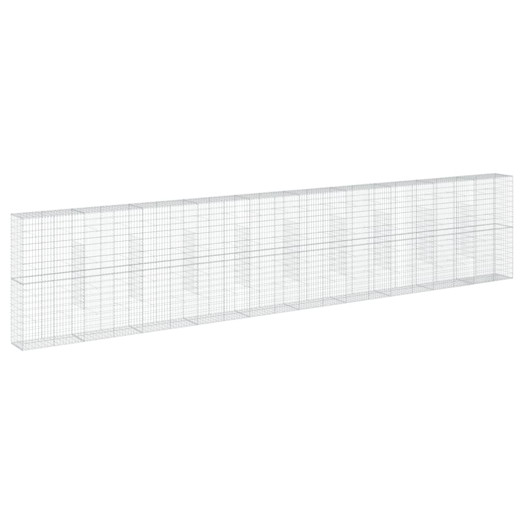 Cesto Gabbione con Copertura 1000x50x200 cm Ferro Zincato | homemem39