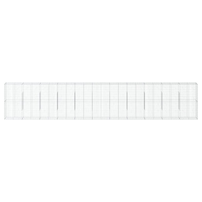 Cesto Gabbione con Copertura 1100x50x200 cm Ferro Zincato - homemem39