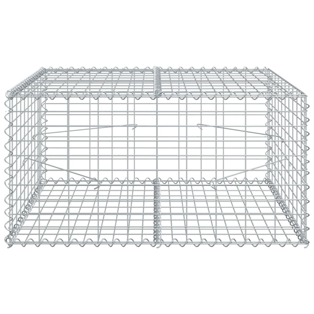 Cesto Gabbione con Copertura 100x100x50 cm Ferro Zincato | homemem39