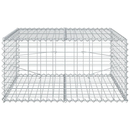 Cesto Gabbione con Copertura 100x100x50 cm Ferro Zincato | homemem39