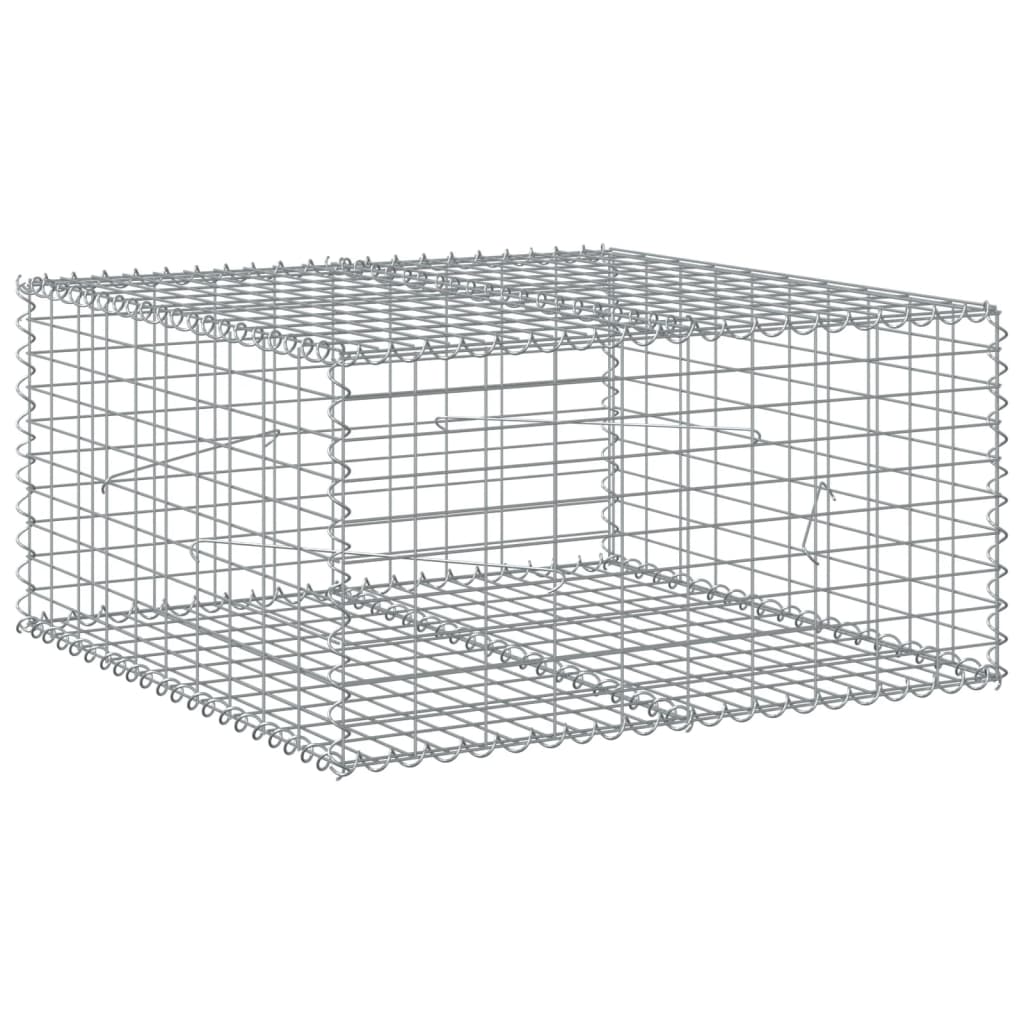 Cesto Gabbione con Copertura 100x100x50 cm Ferro Zincato | homemem39