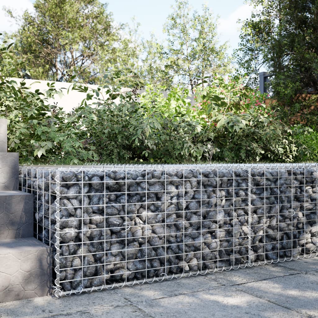 Cesto Gabbione con Copertura 100x100x50 cm Ferro Zincato | homemem39