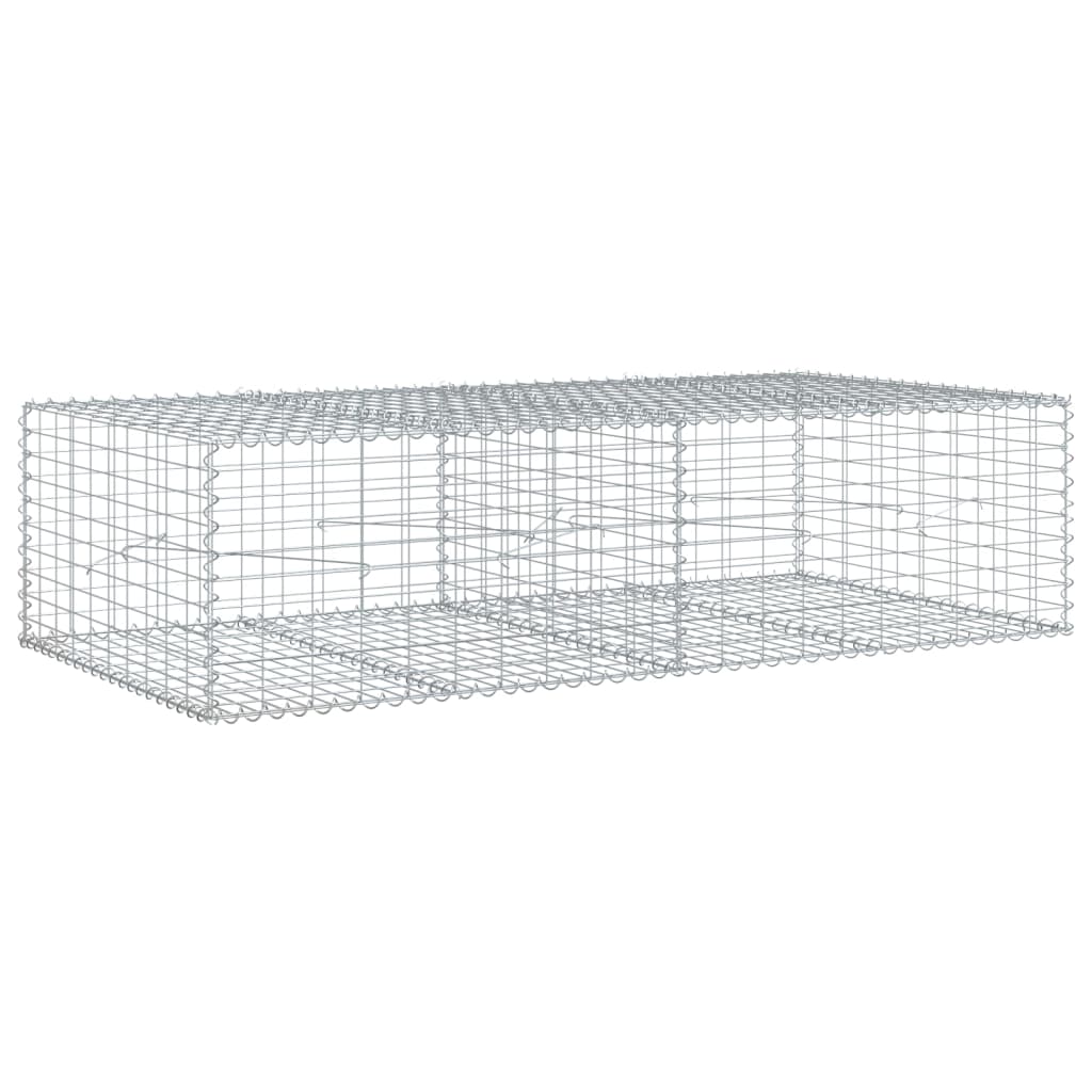Cesto Gabbione con Copertura 200x100x50 cm Ferro Zincato | homemem39