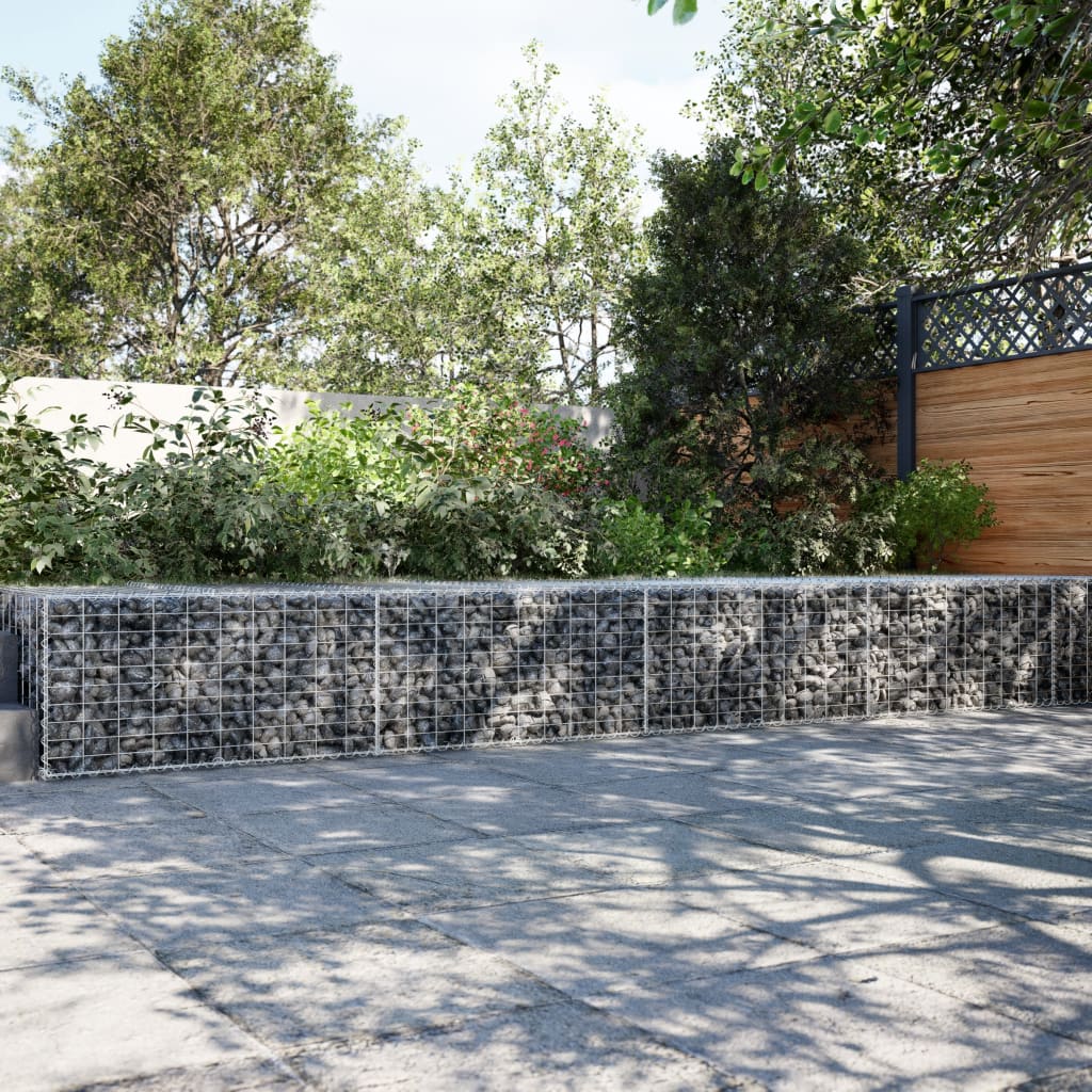 Cesto Gabbione con Copertura 400x100x50 cm Ferro Zincato | homemem39