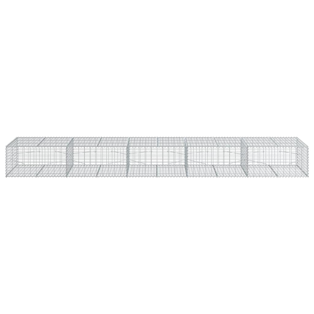 Cesto Gabbione con Copertura 500x100x50 cm in Ferro Zincato | homemem39