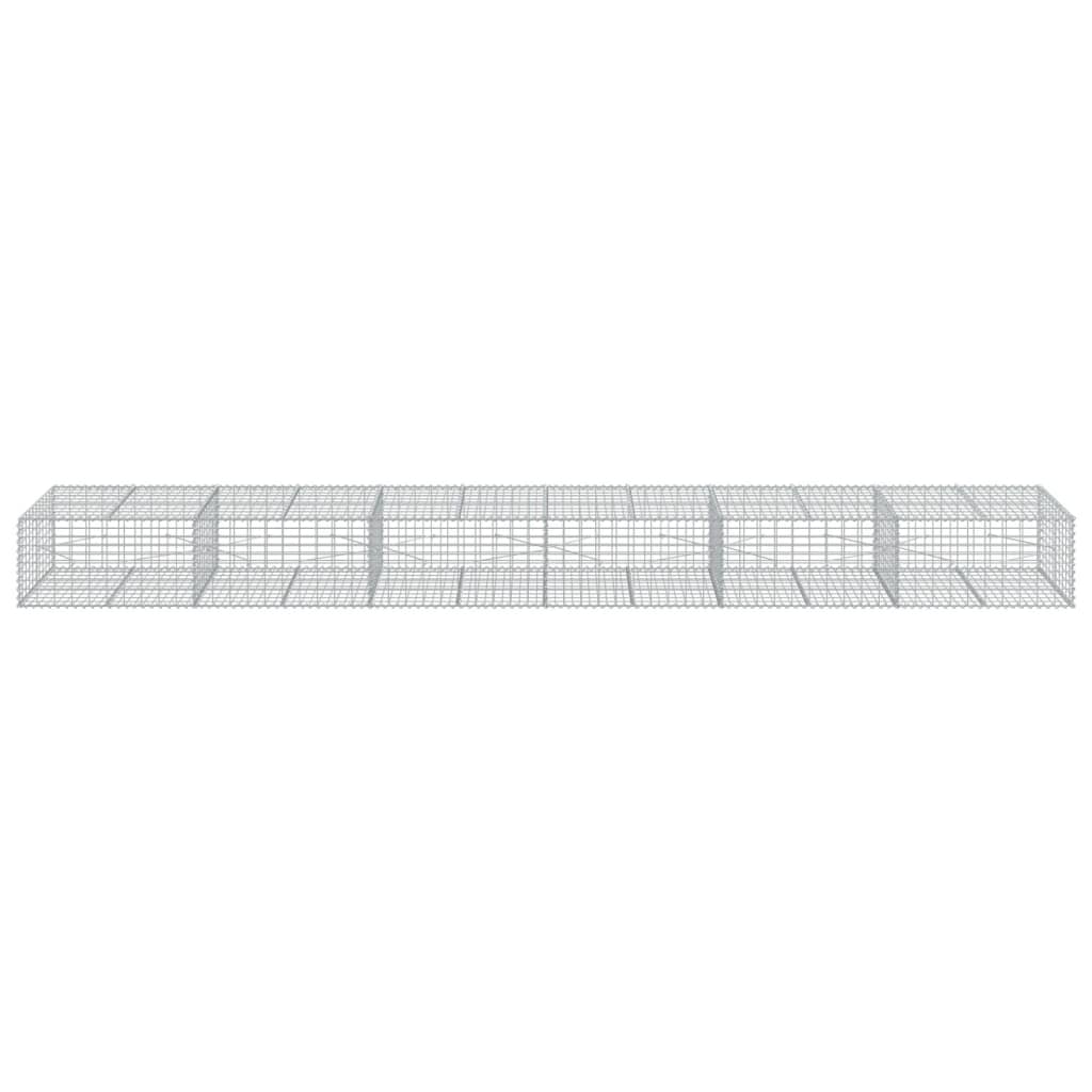 Cesto Gabbione con Copertura 600x100x50 cm in Ferro Zincato | homemem39