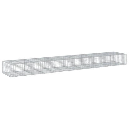 Cesto Gabbione con Copertura 600x100x50 cm in Ferro Zincato | homemem39