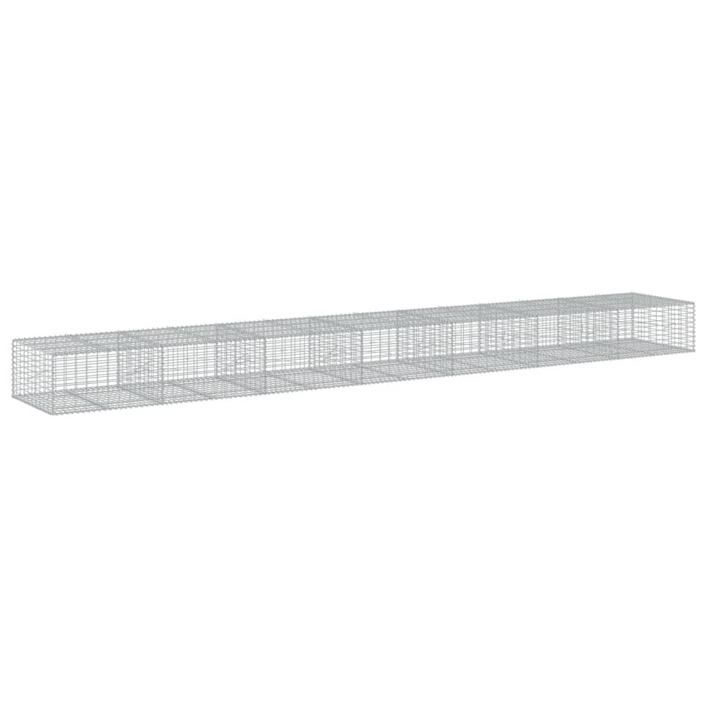 Cesto Gabbione con Copertura 700x100x50 cm Ferro Zincato | homemem39