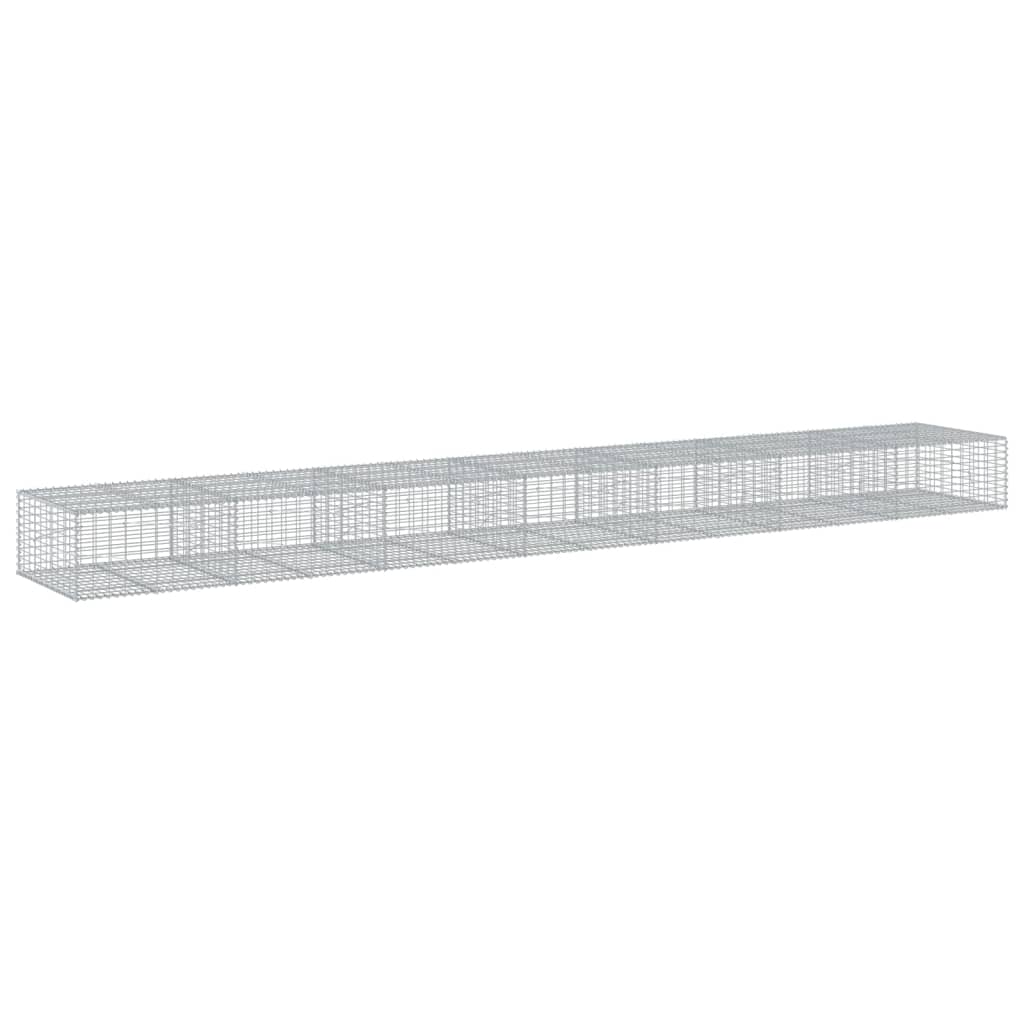 Cesto Gabbione con Copertura 700x100x50 cm Ferro Zincato | homemem39