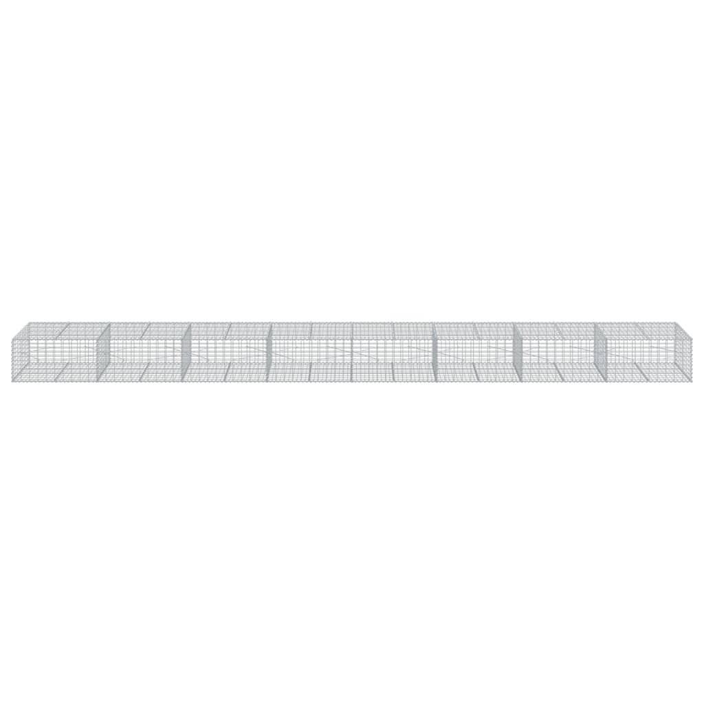 Cesto Gabbione con Copertura 800x100x50 cm Ferro Zincato | homemem39