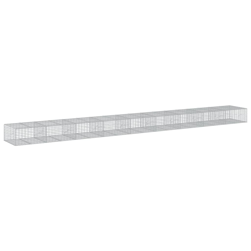 Cesto Gabbione con Copertura 900x100x50 cm in Ferro Zincato | homemem39