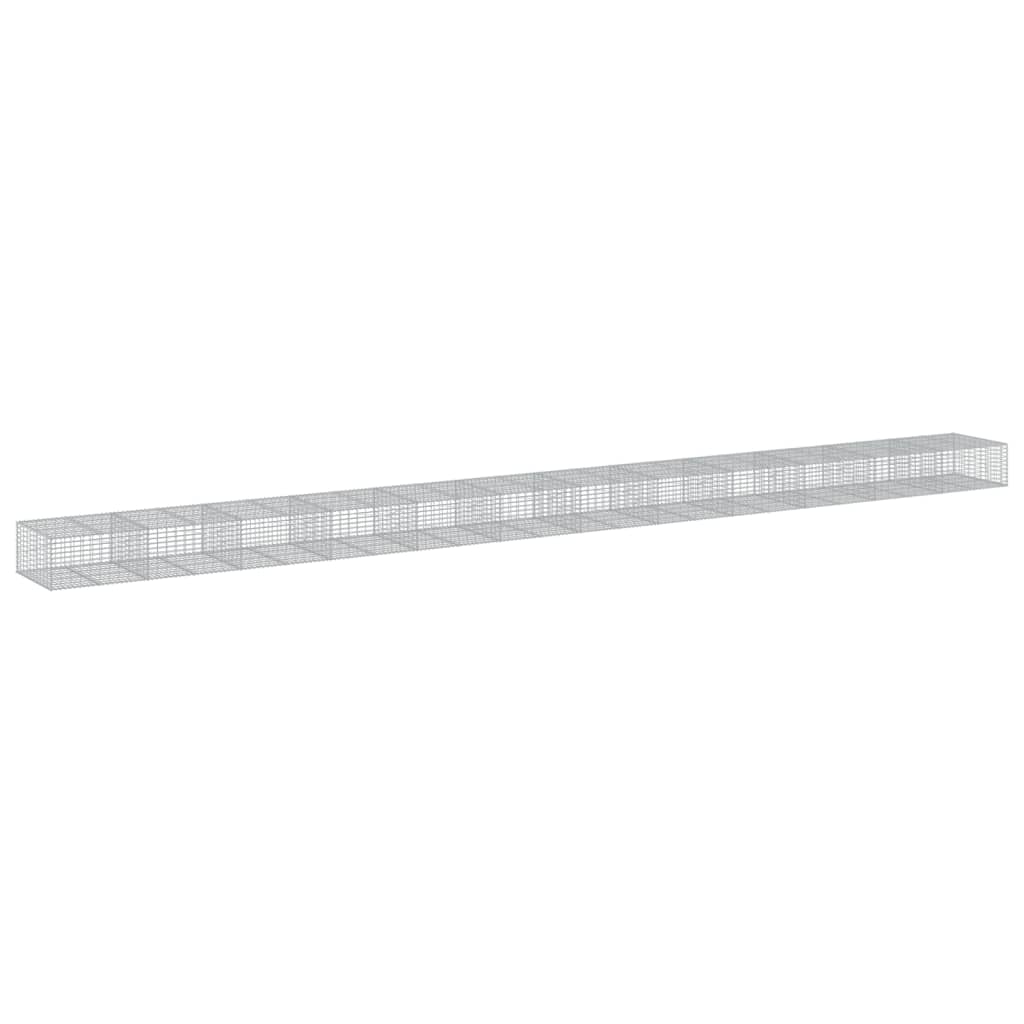 Cesto Gabbione con Copertura 1200x100x50 cm in Ferro Zincato | homemem39