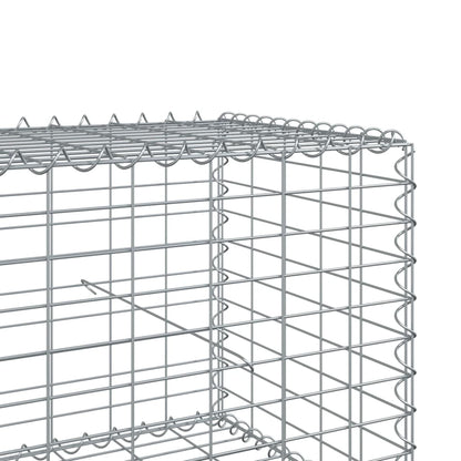 Cesto Gabbione con Copertura 1200x100x50 cm in Ferro Zincato | homemem39