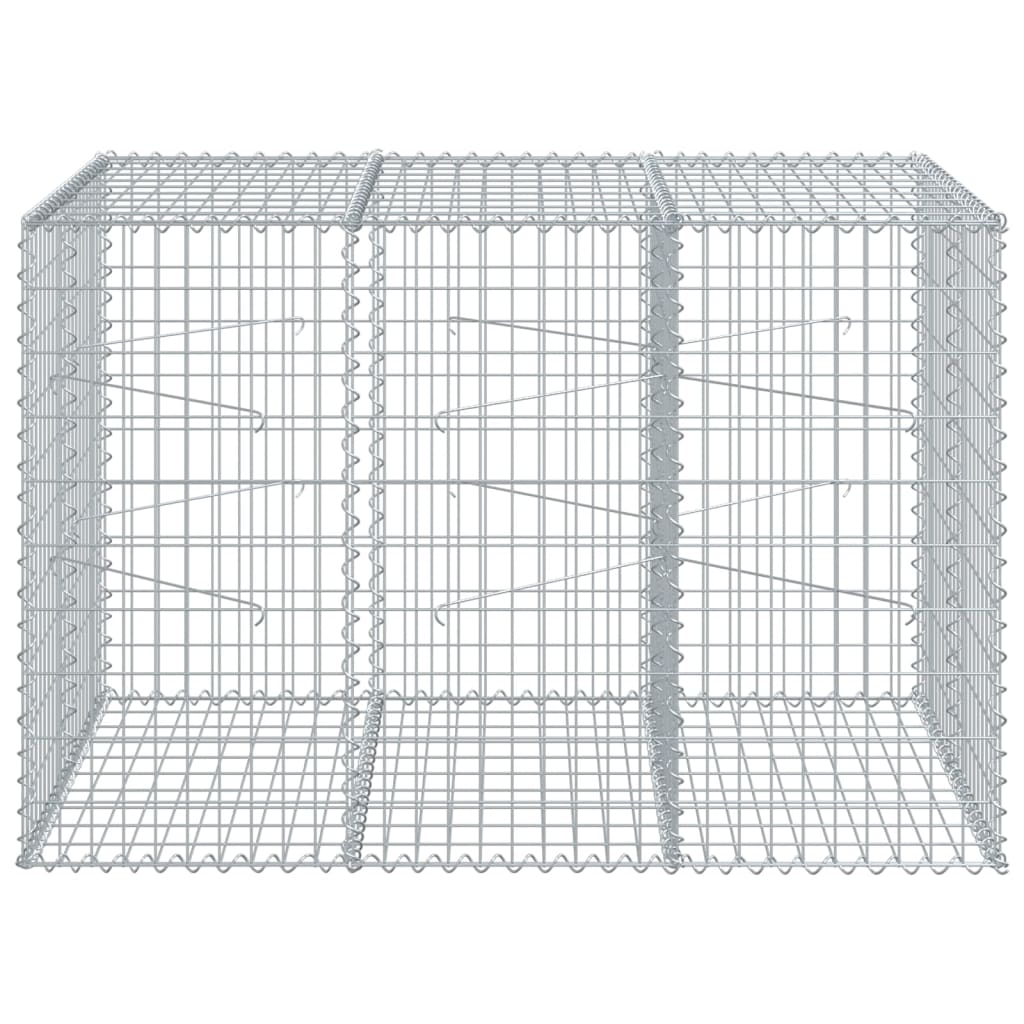 Cesto Gabbione con Copertura 150x100x100 cm in Ferro Zincato | homemem39