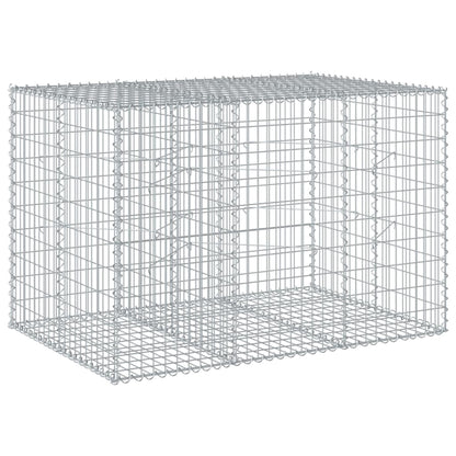 Cesto Gabbione con Copertura 150x100x100 cm in Ferro Zincato | homemem39