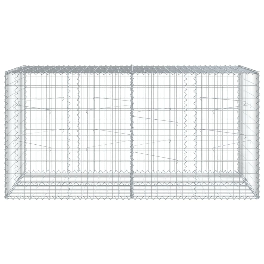 Cesto Gabbione con Copertura 200x100x100 cm in Ferro Zincato | homemem39