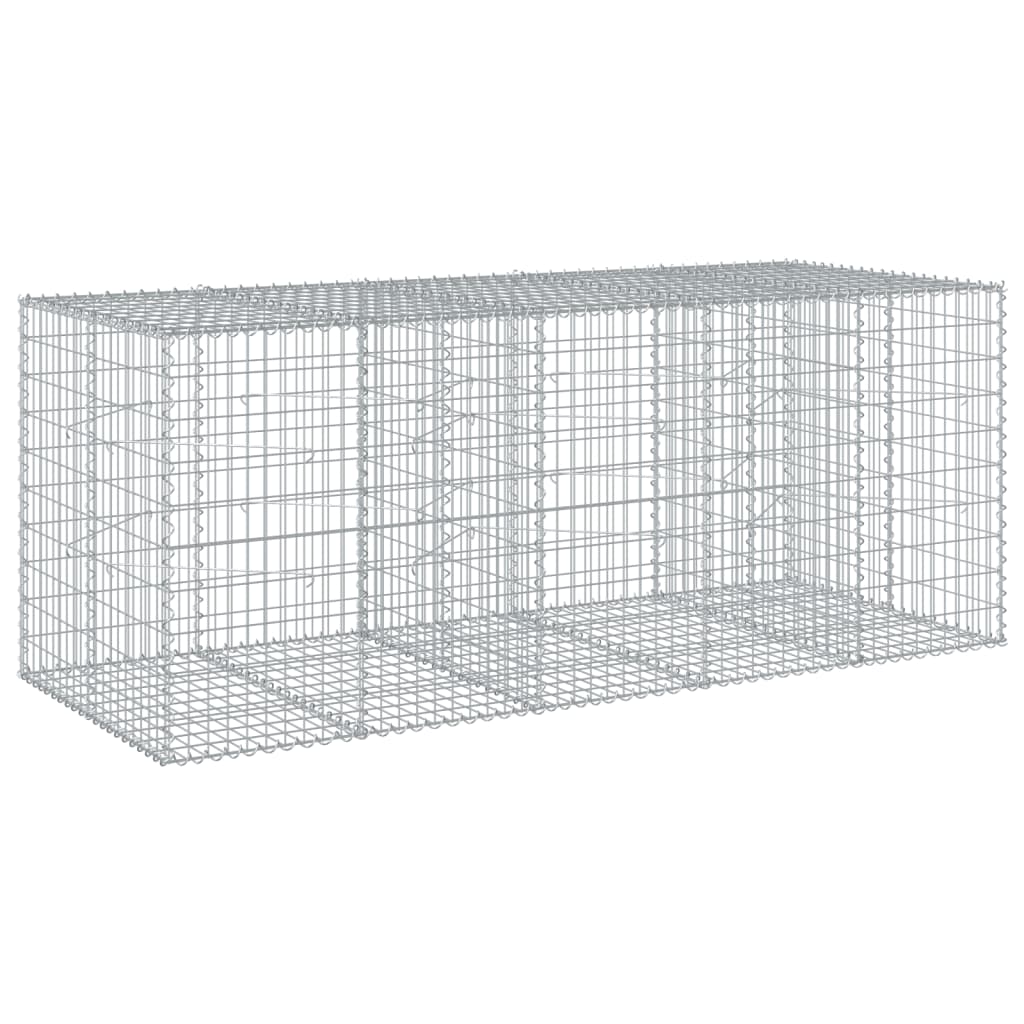 Cesto Gabbione con Copertura 250x100x100 cm in Ferro Zincato | homemem39